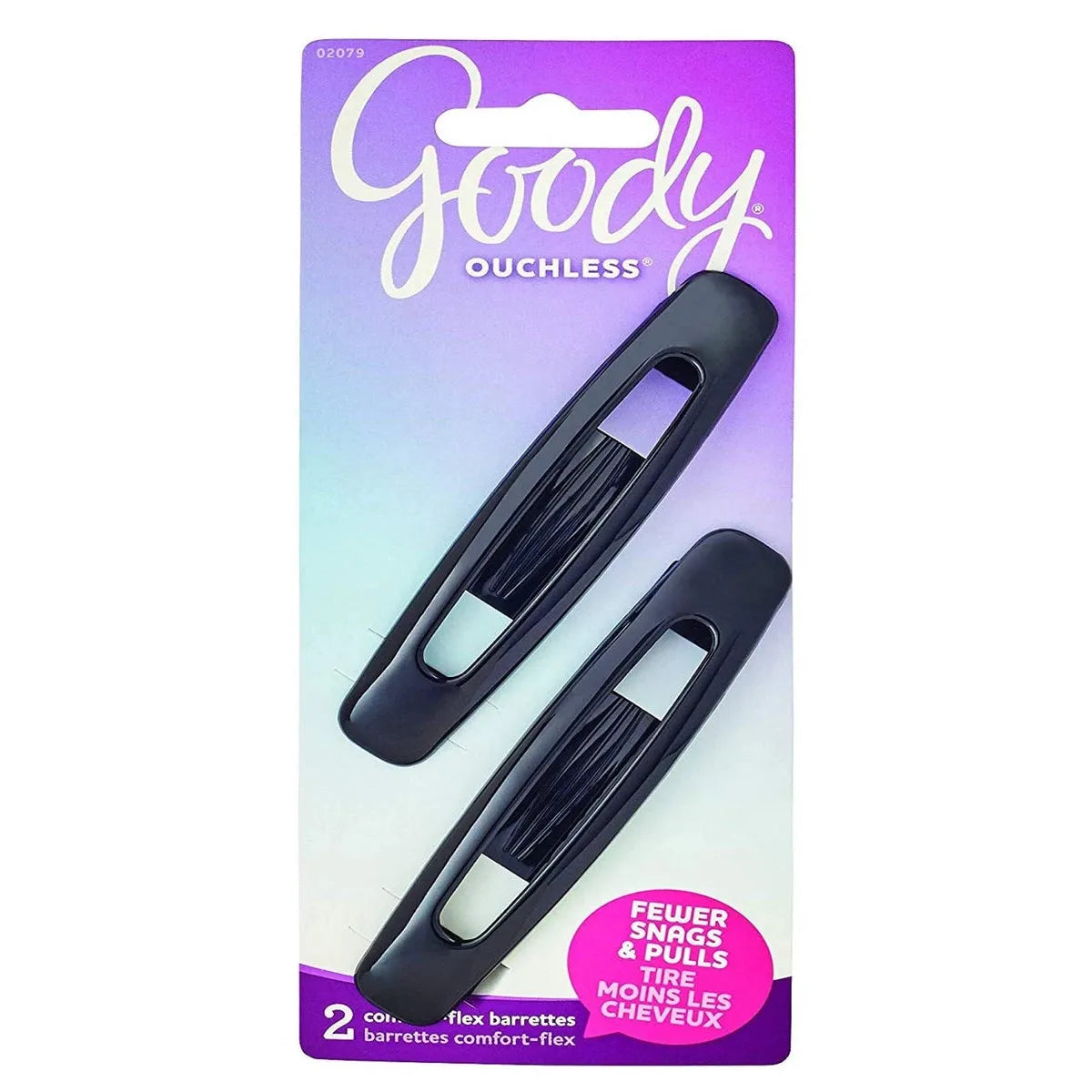 Goody Slideproof Large Hair Barrettes - Black, 2 count-041457020791-LR-212257-1-LR eShop
