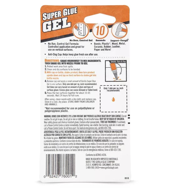 Gorilla Glue Instant Bond Superglue - Clear, 15 g-052427760012-LR-280870-3-LR eShop