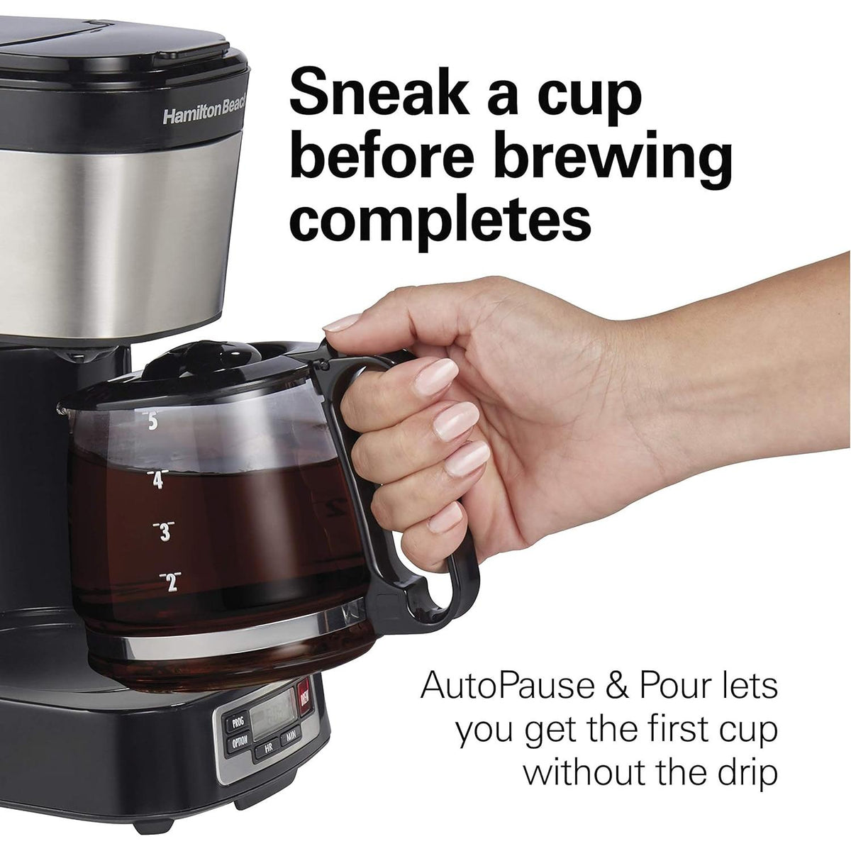 Hamilton Beach Mini Electric Drip Coffee Maker - Black, 5 cups-040094461110-LR-346256-12-LR eShop