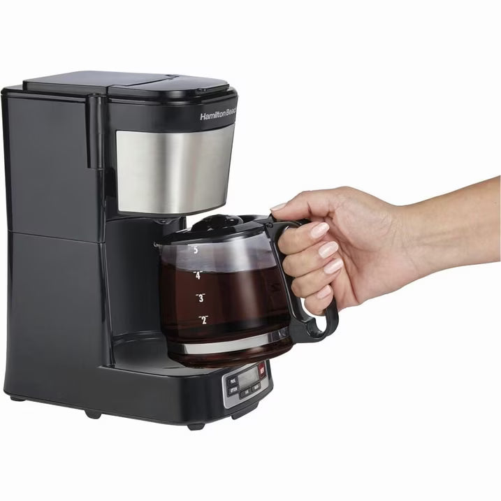Hamilton Beach Mini Electric Drip Coffee Maker - Black, 5 cups-040094461110-LR-346256-6-LR eShop