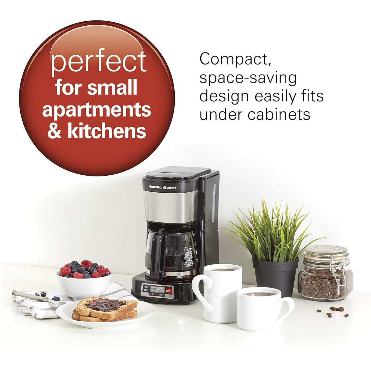 Hamilton Beach Mini Electric Drip Coffee Maker - Black, 5 cups-040094461110-LR-346256-8-LR eShop