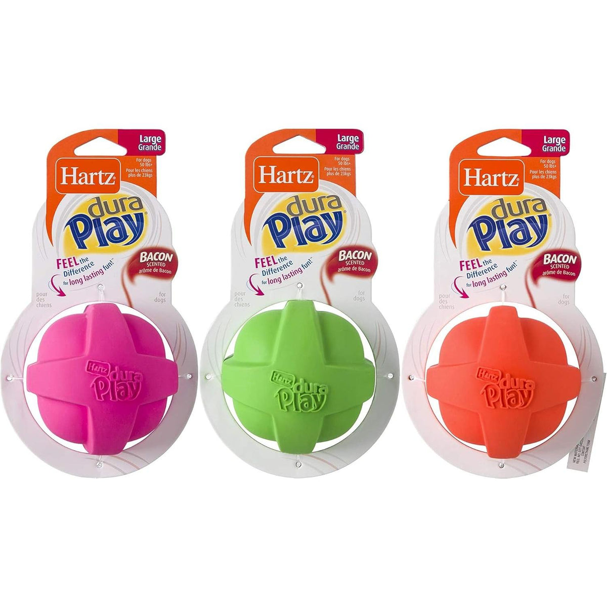 Hartz Dura Play Latex Ball Dog Toy, Assorted Colors-032700993931-LR-190014-1-LR eShop
