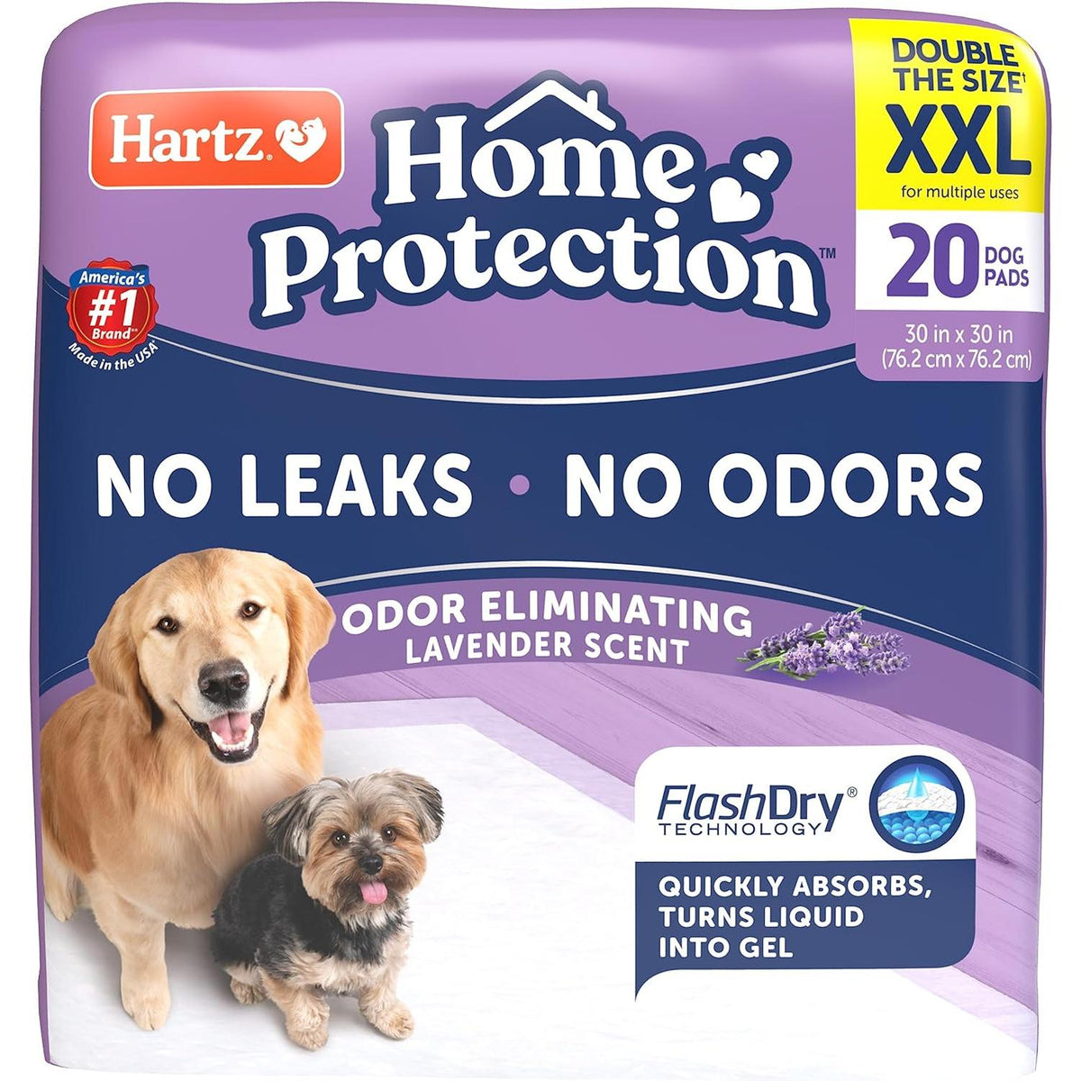 Hartz Home Protection Lavender Scent Odor Eliminating Gel Dog Pads - XXL, 20 Count-032700154790-LR-342268-1-LR eShop