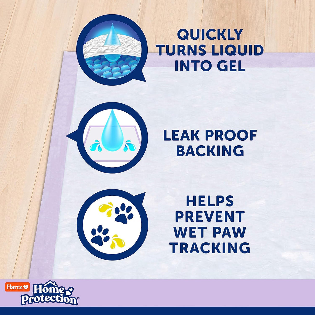 Hartz Home Protection Lavender Scent Odor Eliminating Gel Dog Pads, 50 Count-032700148386-LR-291259-4-LR eShop