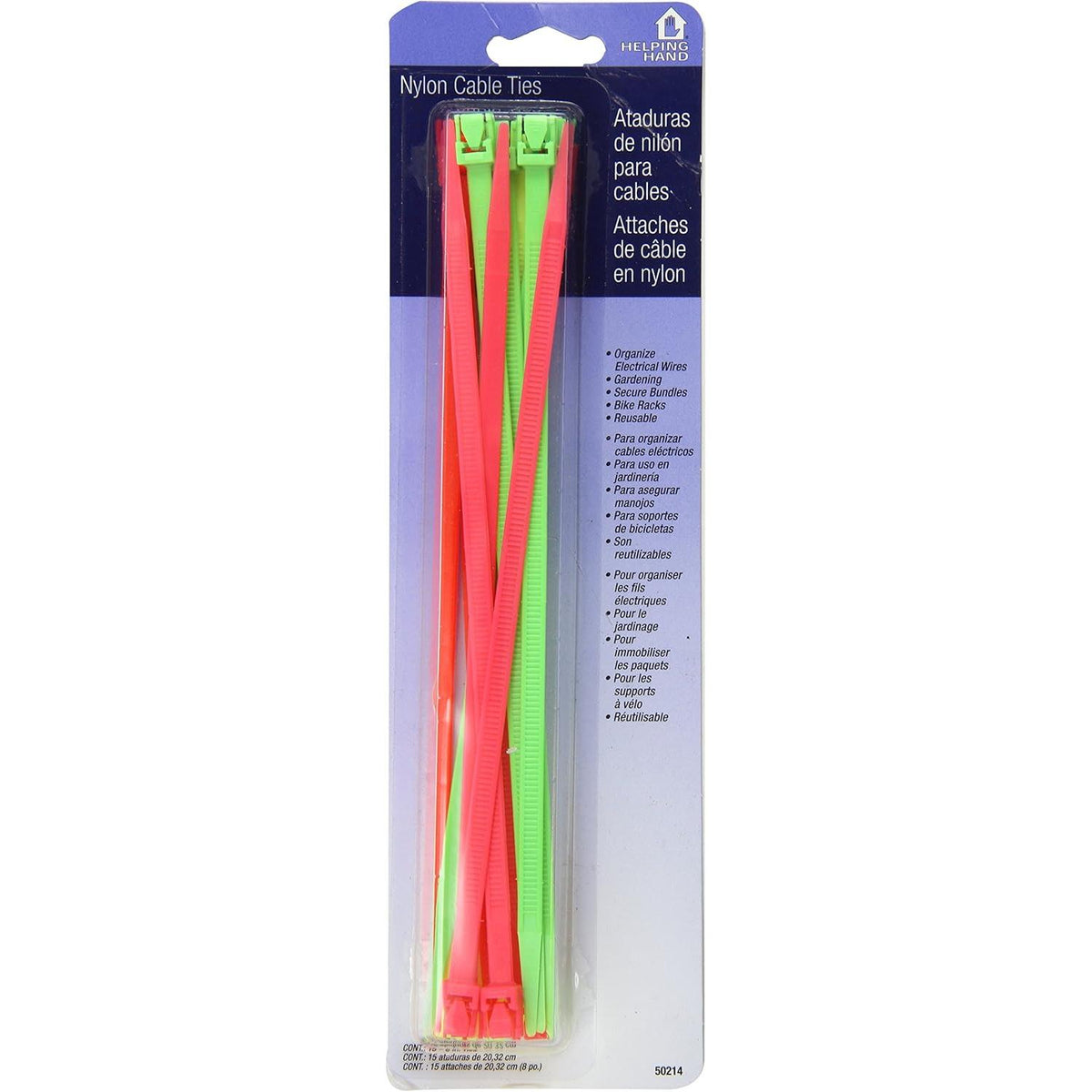 Helping Hand Quick Release 8" Cable Ties, 15 count-070792502143-LR-357307-1-LR eShop