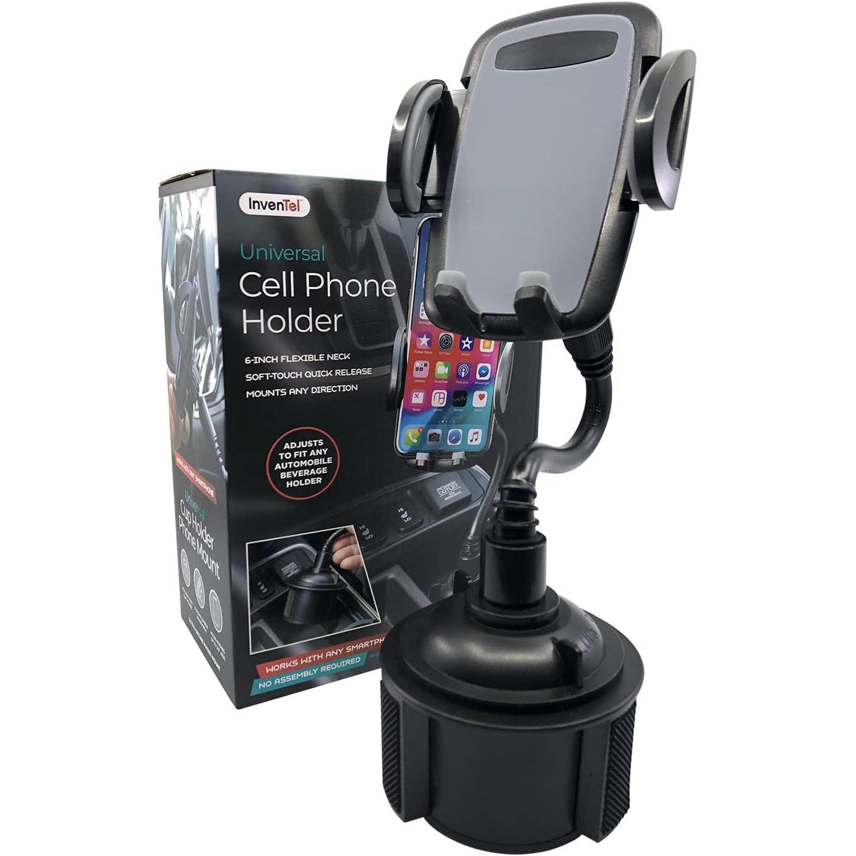 InvenTel Universal Cup Holder Phone Mount - Black-857401007721-LR-340937-1-LR eShop