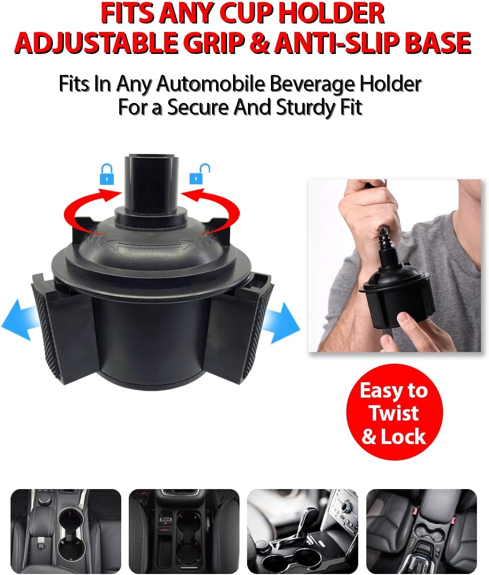 InvenTel Universal Cup Holder Phone Mount - Black-857401007721-LR-340937-2-LR eShop