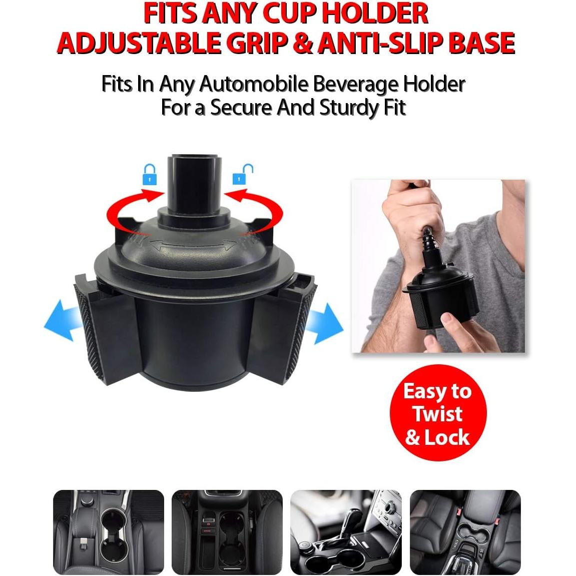 InvenTel Universal Cup Holder Phone Mount - Black-857401007721-LR-340937-2-LR eShop