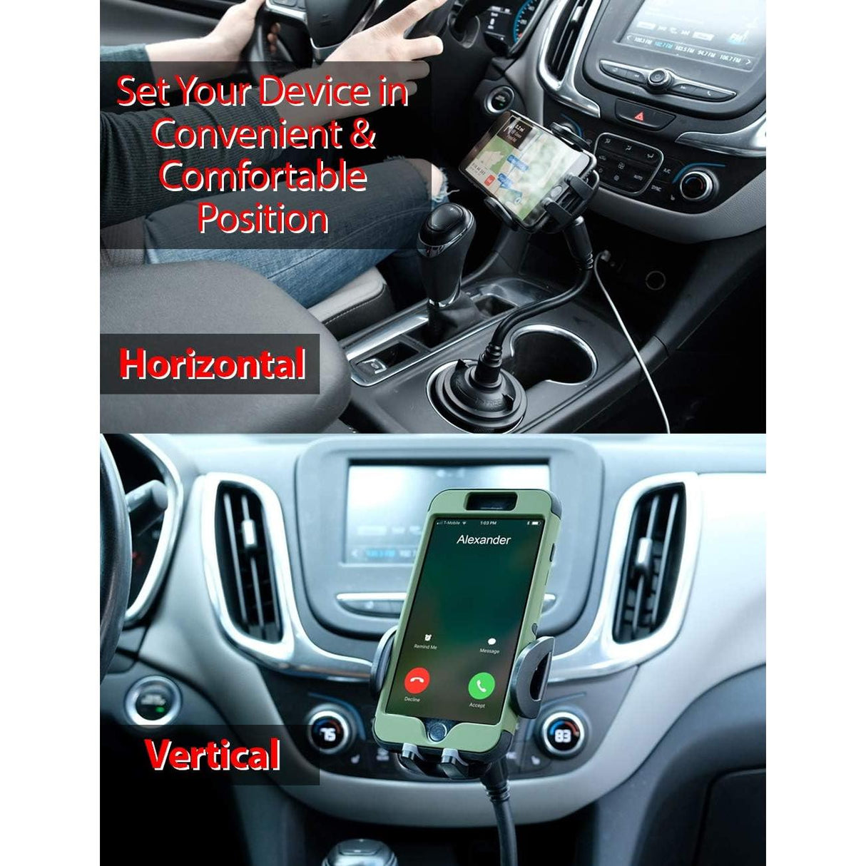 InvenTel Universal Cup Holder Phone Mount - Black-857401007721-LR-340937-3-LR eShop