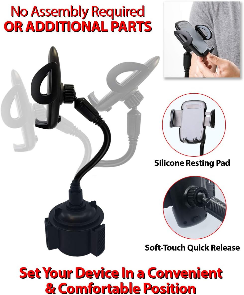 InvenTel Universal Cup Holder Phone Mount - Black-857401007721-LR-340937-5-LR eShop