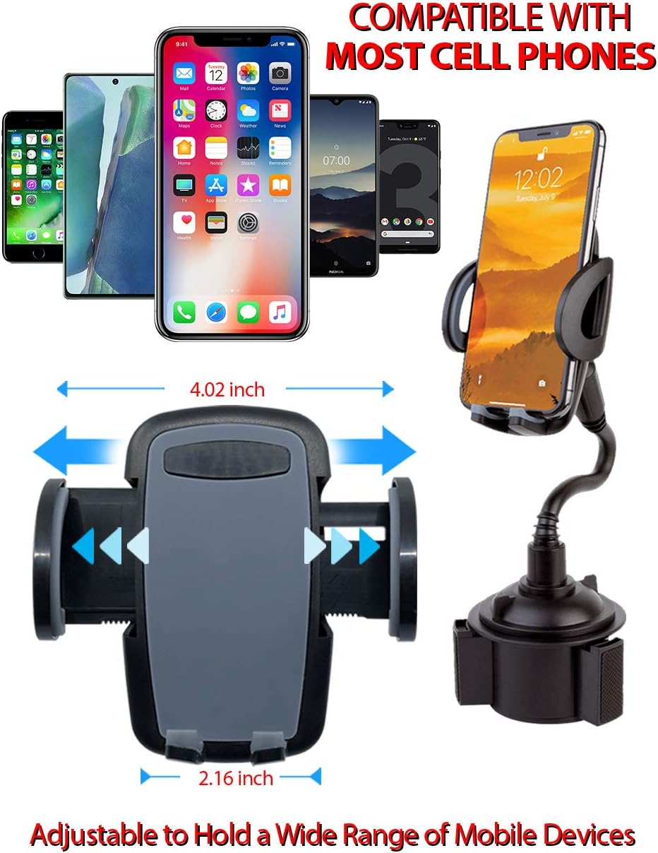 InvenTel Universal Cup Holder Phone Mount - Black-857401007721-LR-340937-7-LR eShop