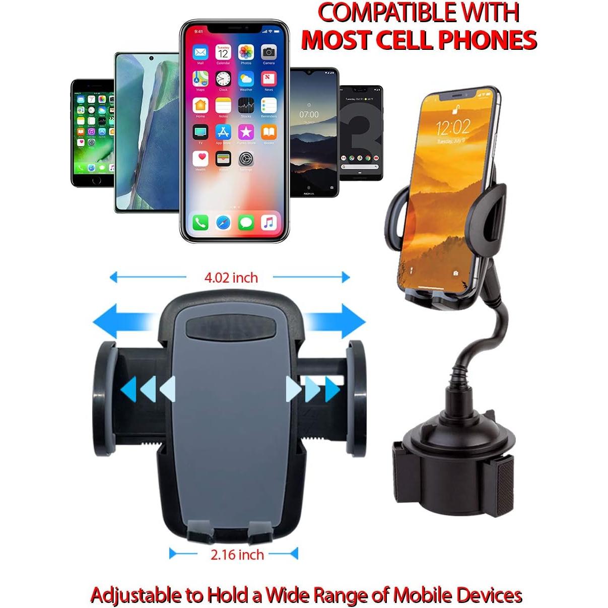 InvenTel Universal Cup Holder Phone Mount - Black-857401007721-LR-340937-7-LR eShop
