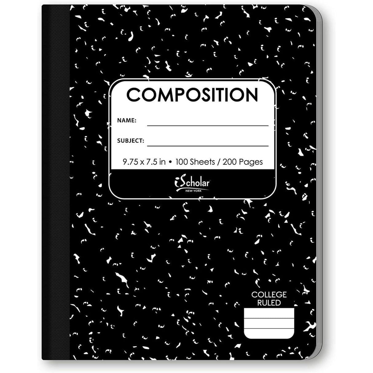 iScholar Black and White Marble Composition Book - College Ruled, 100 Sheets-816124011095-LR-161106-1-LR eShop