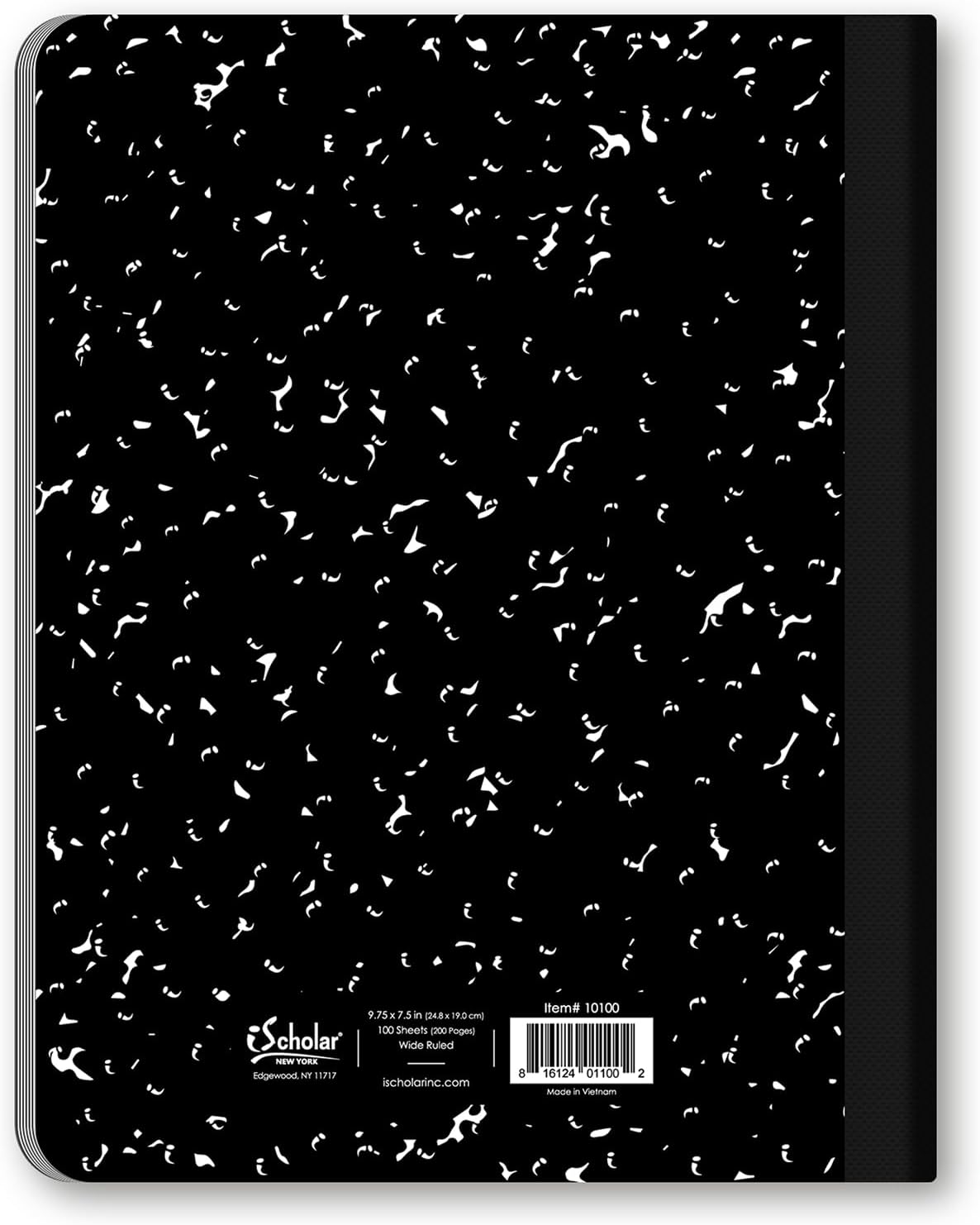 iScholar Black and White Marble Composition Book - Wide Ruled, 100 Sheets-816124011002-LR-115314-4-LR eShop