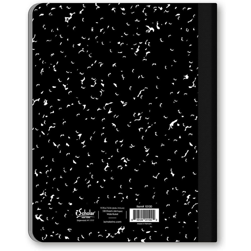 iScholar Black and White Marble Composition Book - Wide Ruled, 100 Sheets-816124011002-LR-115314-4-LR eShop