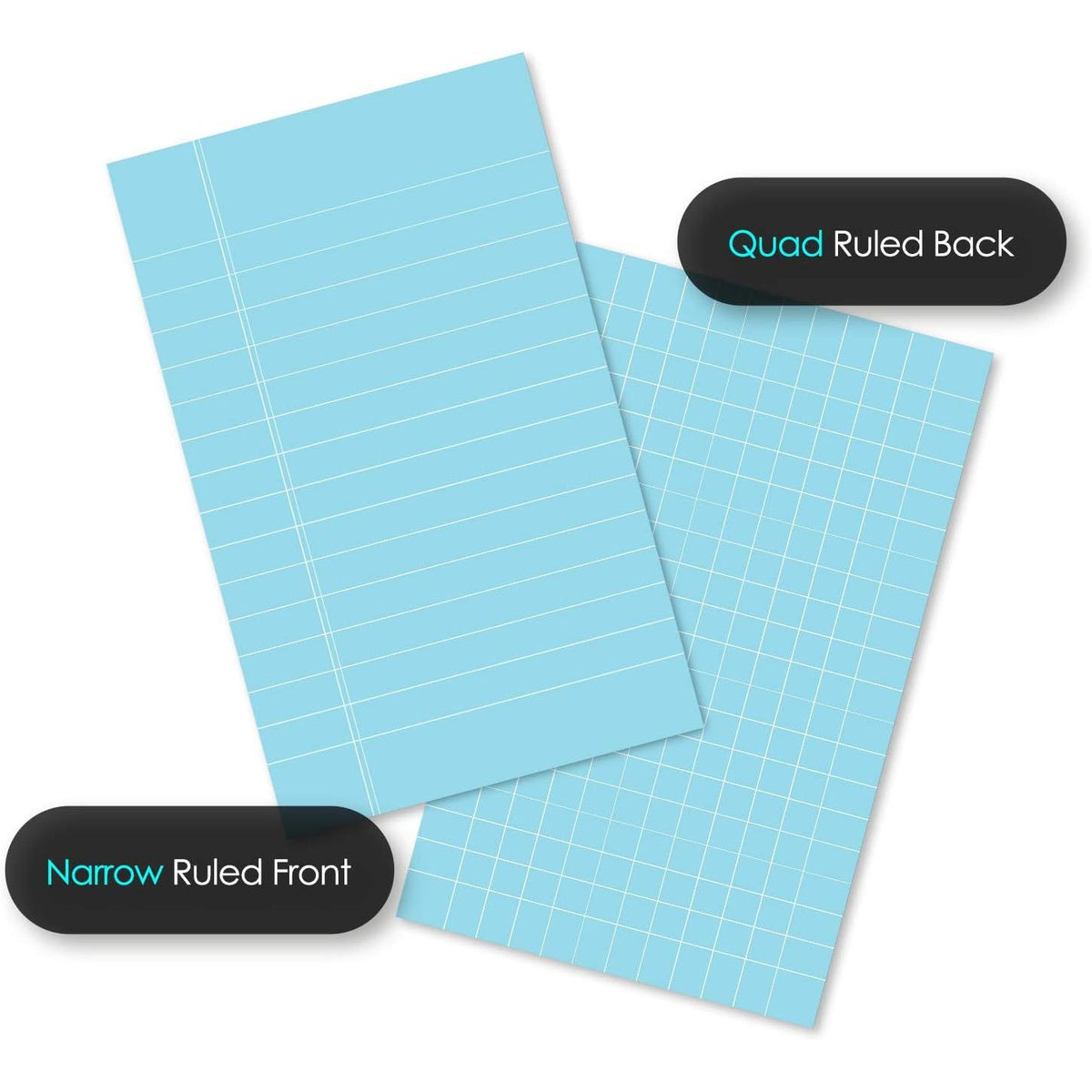 iScholar iQ Mini Legal Notepads, 3" x 5" - Assorted Pastel Colors, Pack of 3 Pads-816124014447-LR-354421-3-LR eShop