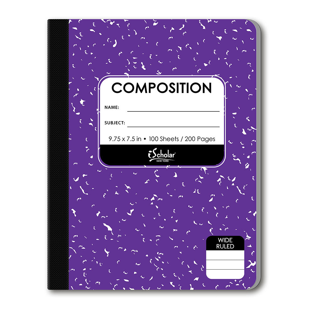 iScholar Marble Composition Book - Wide Ruled, 100 Sheets - Assorted Colors-816124011019-LR-219626-3-LR eShop