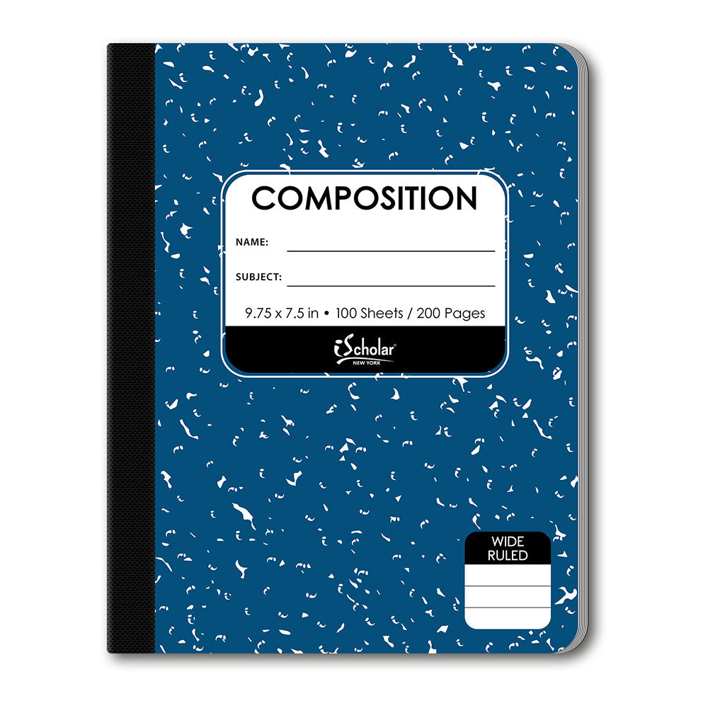 iScholar Marble Composition Book - Wide Ruled, 100 Sheets - Assorted Colors-816124011019-LR-219626-5-LR eShop