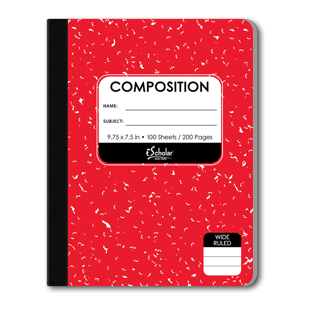 iScholar Marble Composition Book - Wide Ruled, 100 Sheets - Assorted Colors-816124011019-LR-219626-6-LR eShop