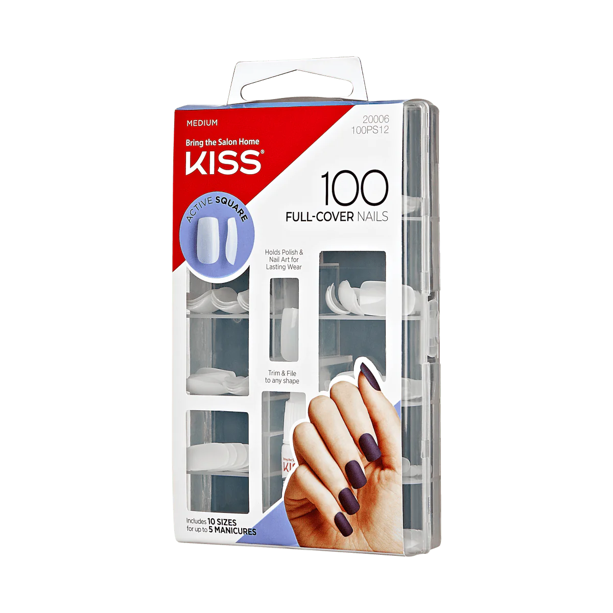 KISS 100 Full-Cover Nails - Active Square-731509200065-LR-170984-1-LR eShop