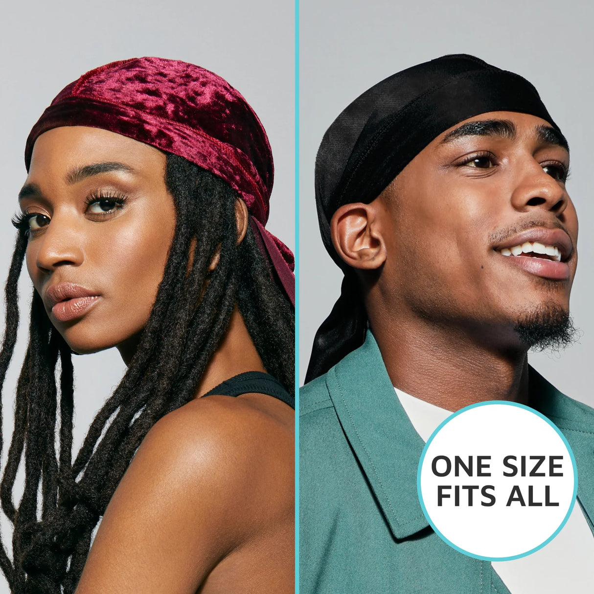KISS Colors & Care Power Wave Luxe Durag, One size - Black Velvet-731509823073-LR-354827-7-LR eShop