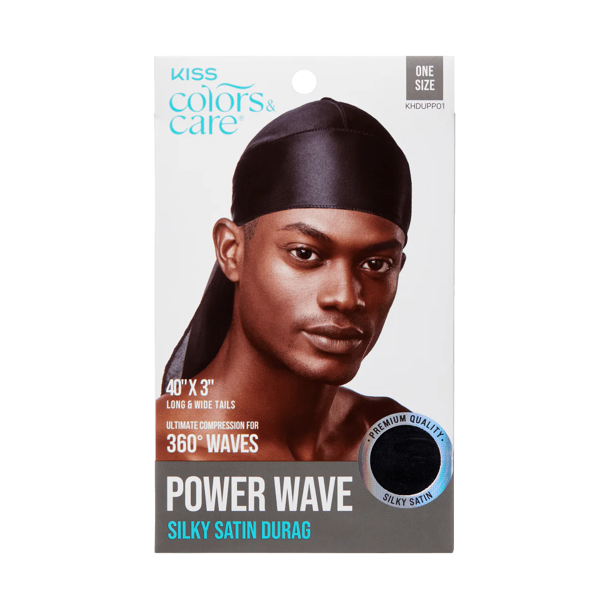 KISS Colors & Care Power Wave Silky Durag, One size - Black Satin-731509772135-LR-354815-1-LR eShop