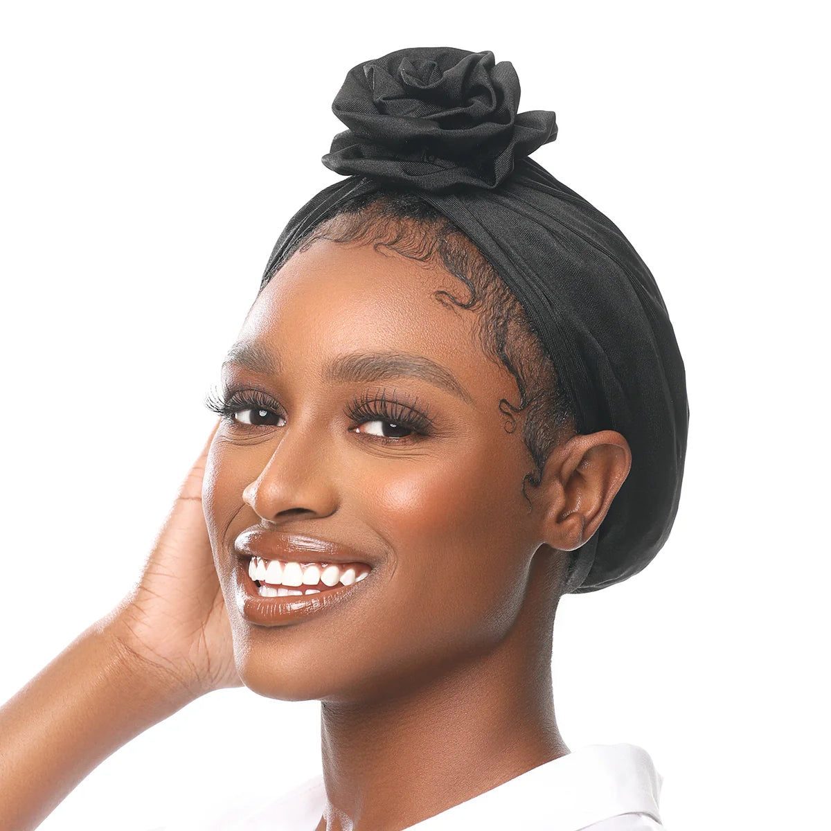 KISS Colors & Care Pre-Tied Top Knot Turban, One Size - Black-731509842203-LR-354842-3-LR eShop