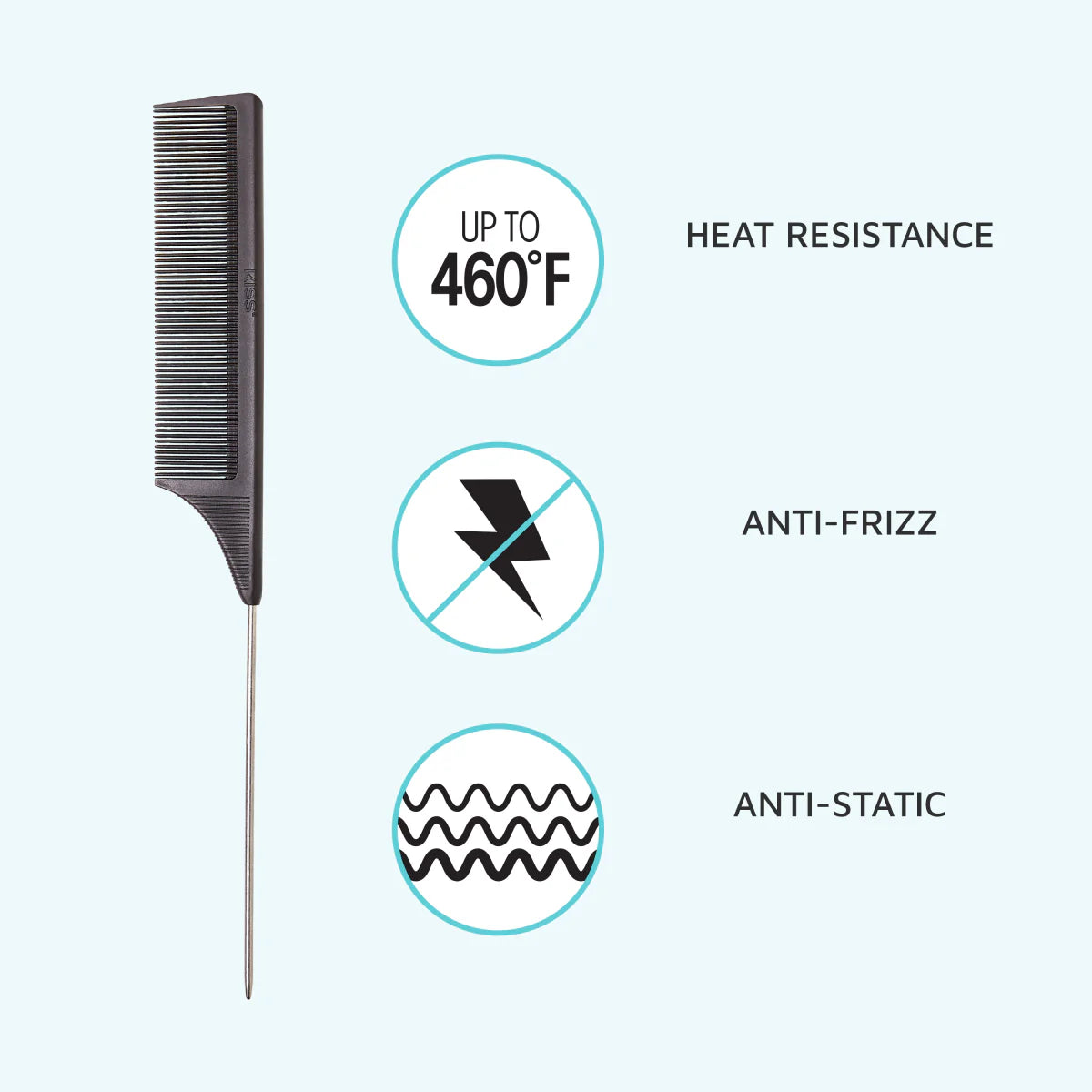 KISS Colors & Care Professional Carbon Fiber Pin Tail Parting Comb-731509772210-LR-354817-5-LR eShop