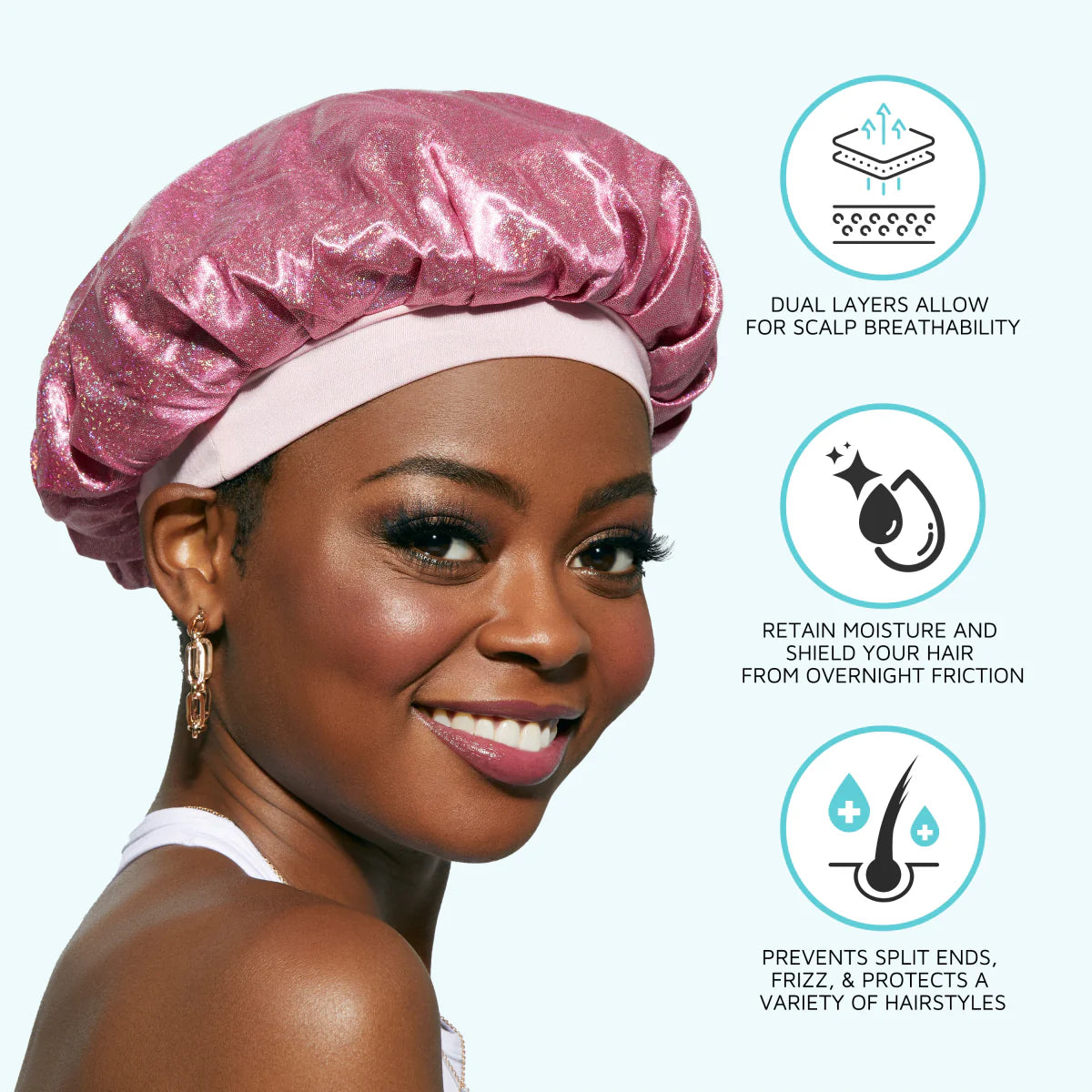 KISS Colors & Care Silky Satin Double Wear Cap, XL - Black-731509864663-LR-354855-6-LR eShop