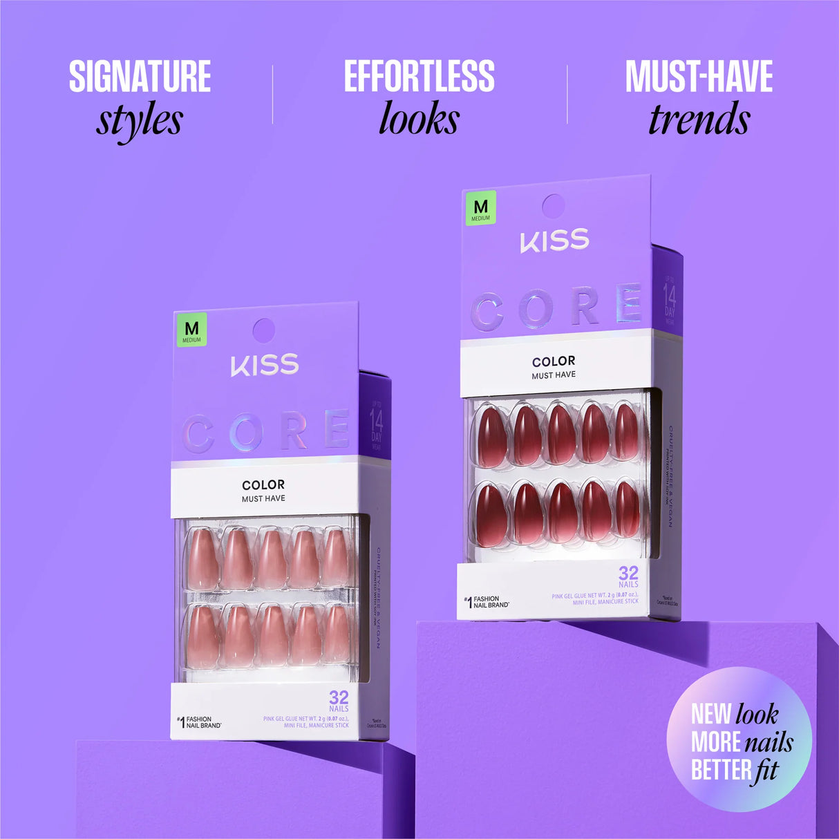 KISS Core Color Premium Faux Nails - Euphonious-731509225723-LR-359981-12-LR eShop