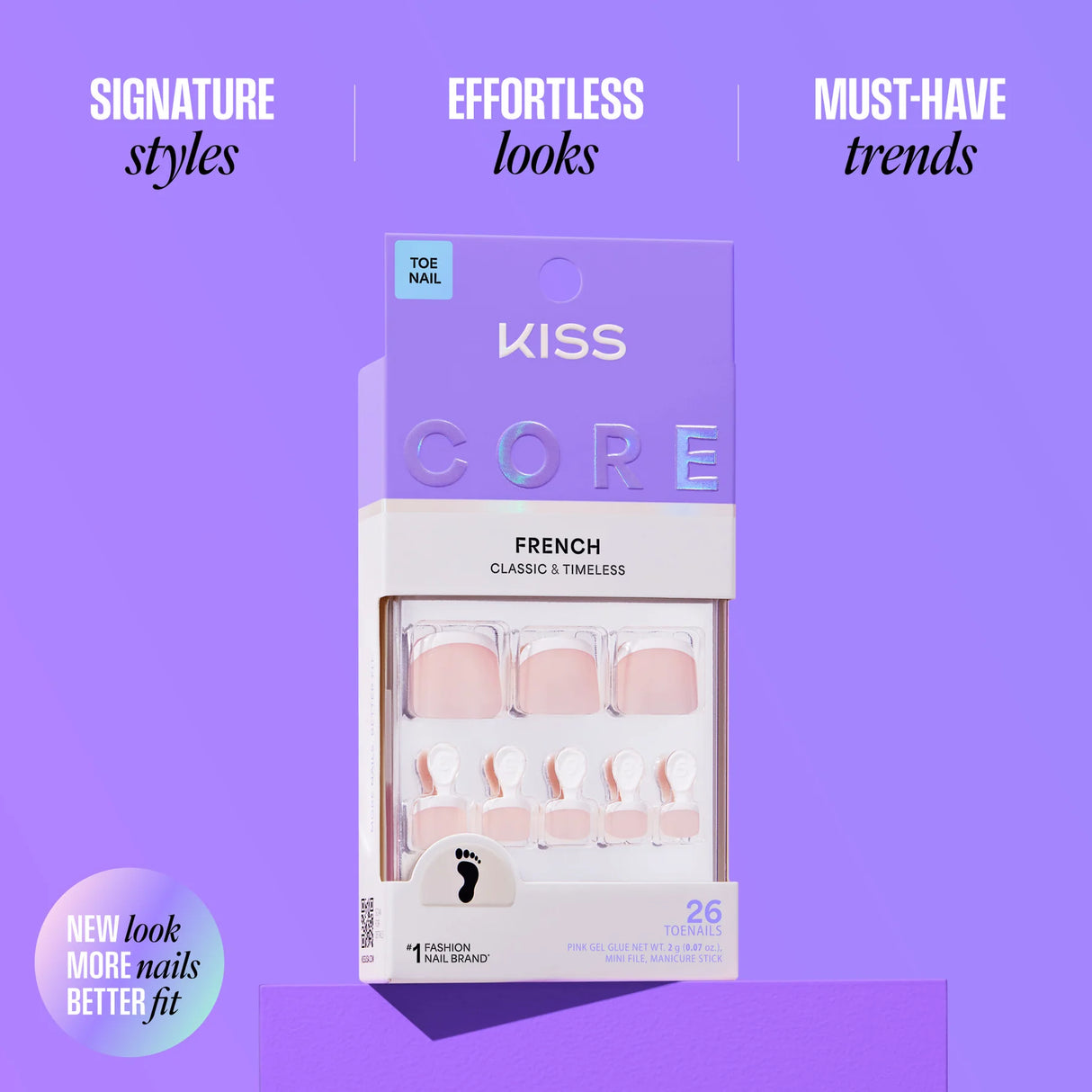 KISS Core Premium Faux Toenails - Two Of A Kind-731509227796-LR-360001-12-LR eShop