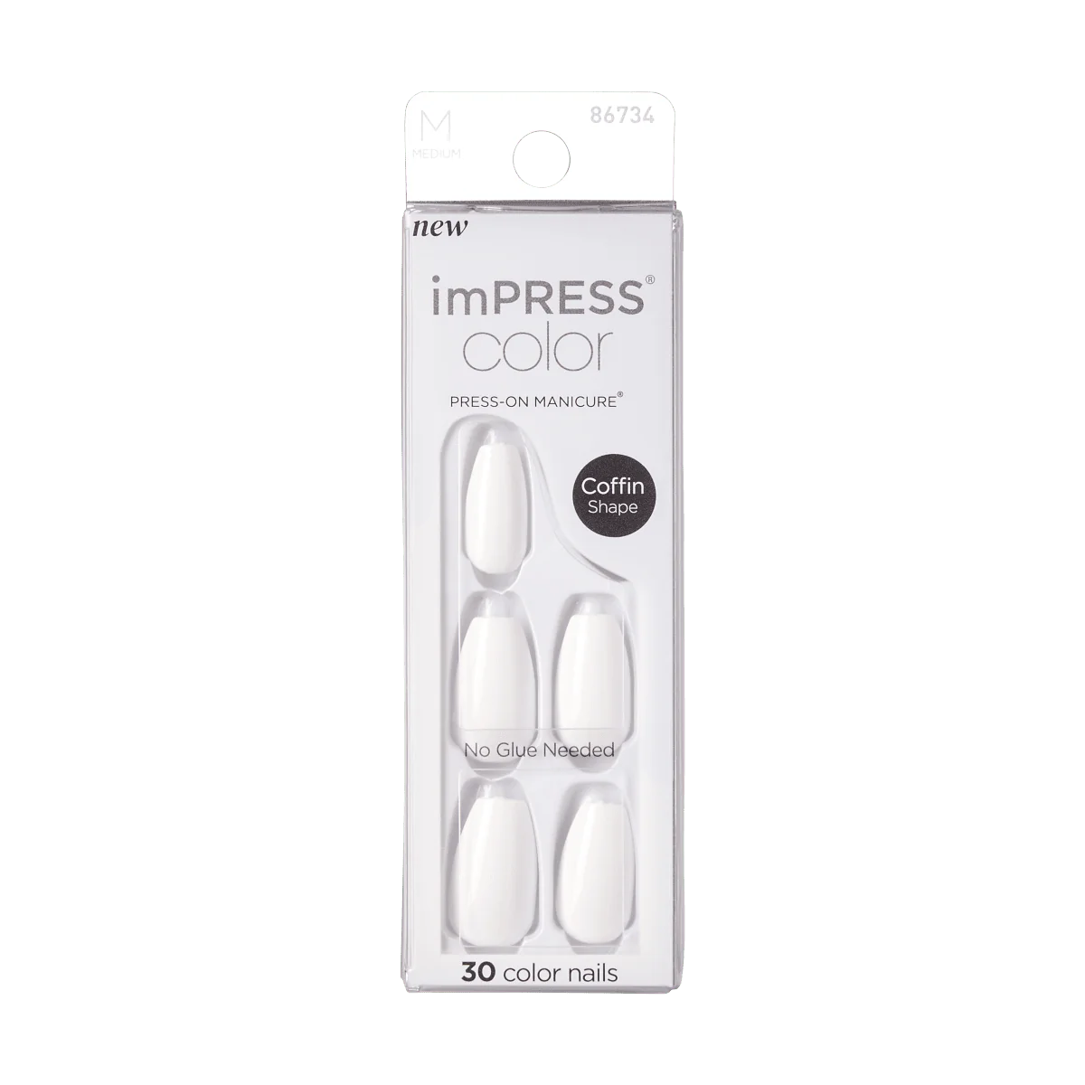 KISS imPRESS Color Press-On Fake Nails, Coffin Shaped - Frosting-731509867343-LR-346827-1-LR eShop