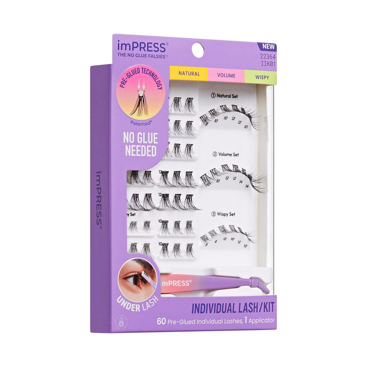 KISS imPRESS The No Glue Falsies Individual Lash Kit - Assorted Classics, 60 count-731509223644-LR-359947-6-LR eShop