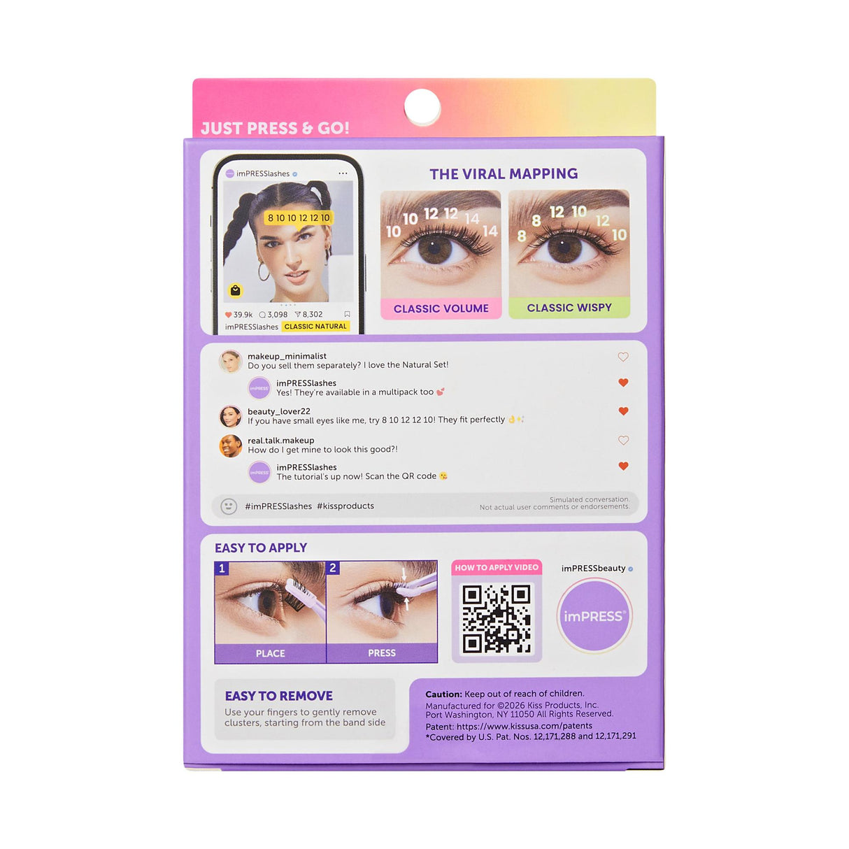 KISS imPRESS The No Glue Falsies Individual Lash Kit - Assorted Classics, 60 count-731509223644-LR-359947-7-LR eShop