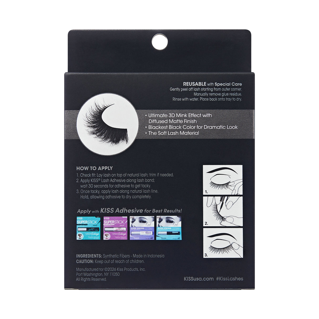 KISS Lash Couture Matte Collection 3D False Lashes - Matte Lace, 4 pairs-731509234473-LR-360021-8-LR eShop