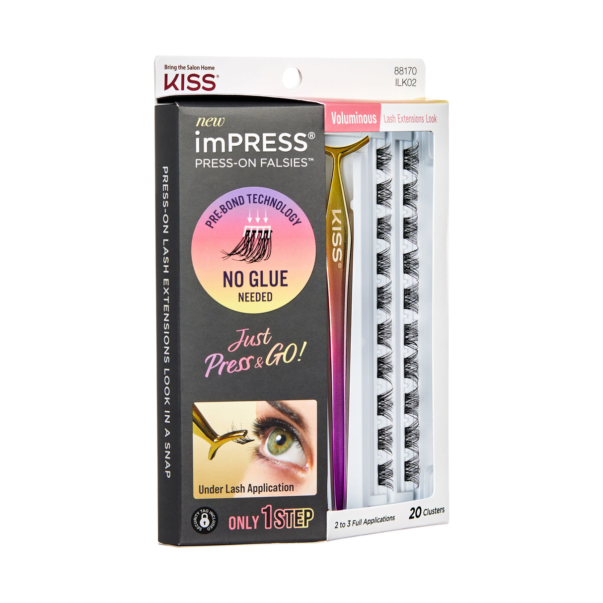 KISS Products imPRESS Press-On Self Adhesive Lashes - Voluminous, 20 count-731509881707-LR-346844-5-LR eShop
