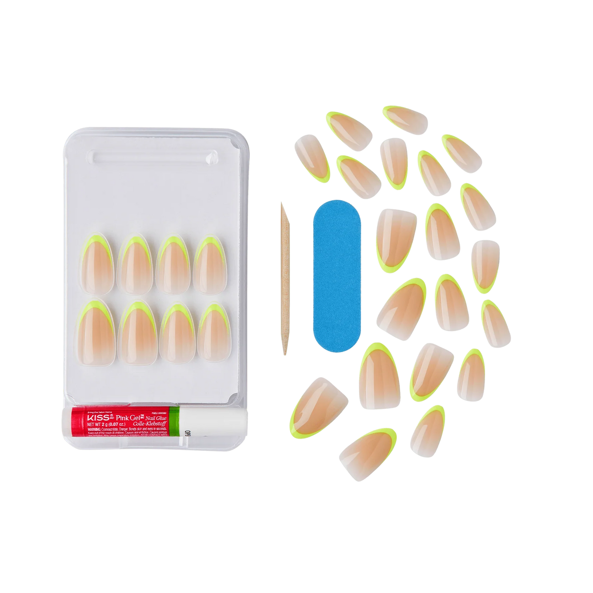 KISS Salon Acrylic French Color Fake Nails - Hype-731509913729-LR-351976-2-LR eShop