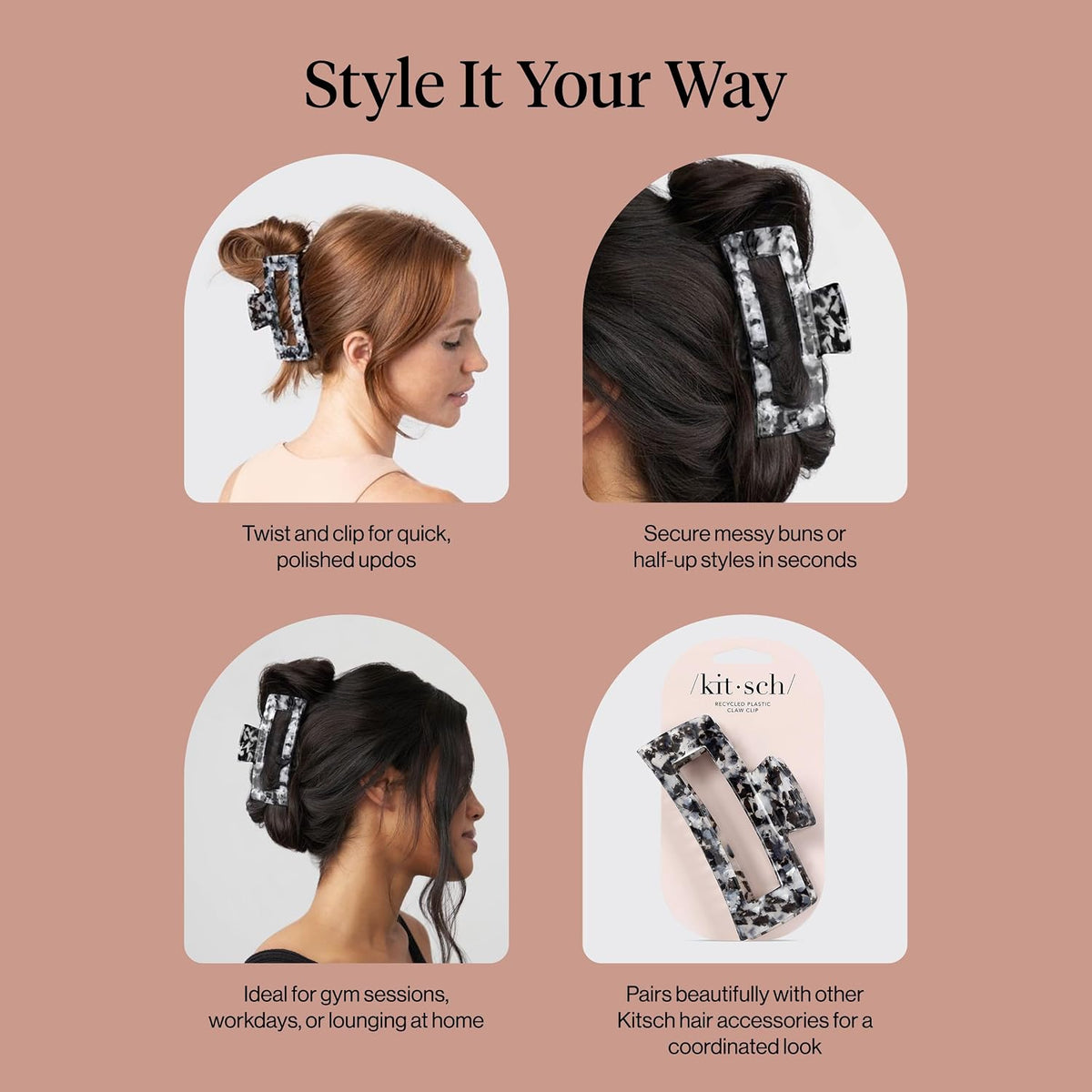 kitsch Jumbo Open Shaped Hair Clip for Women - Black-819677028190-LR-363797-7-LR eShop