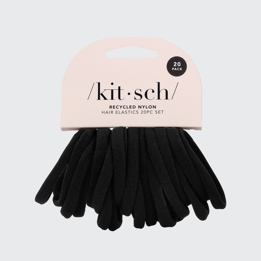 Kitsch Recycled Nylon Hair Elastics 20pc Set - Black-819677025298-LR-362125-3-LR eShop