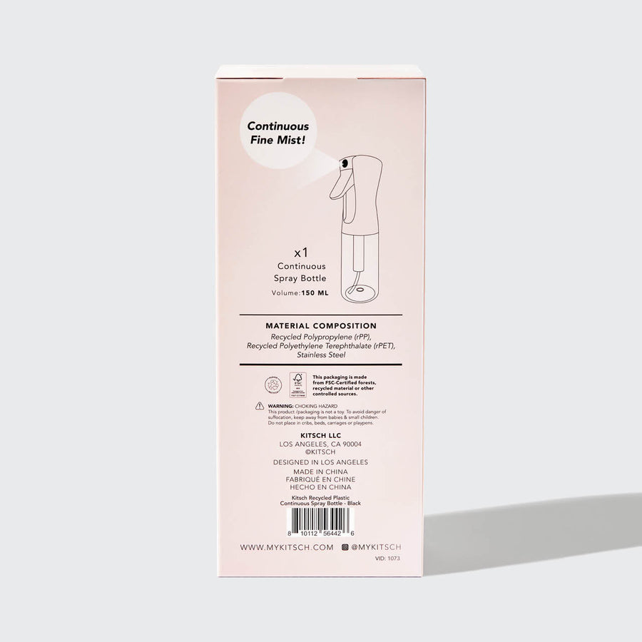 Kitsch Recycled Plastic Continuous Spray Bottle - Black-810112564426-LR-362129-3-LR eShop