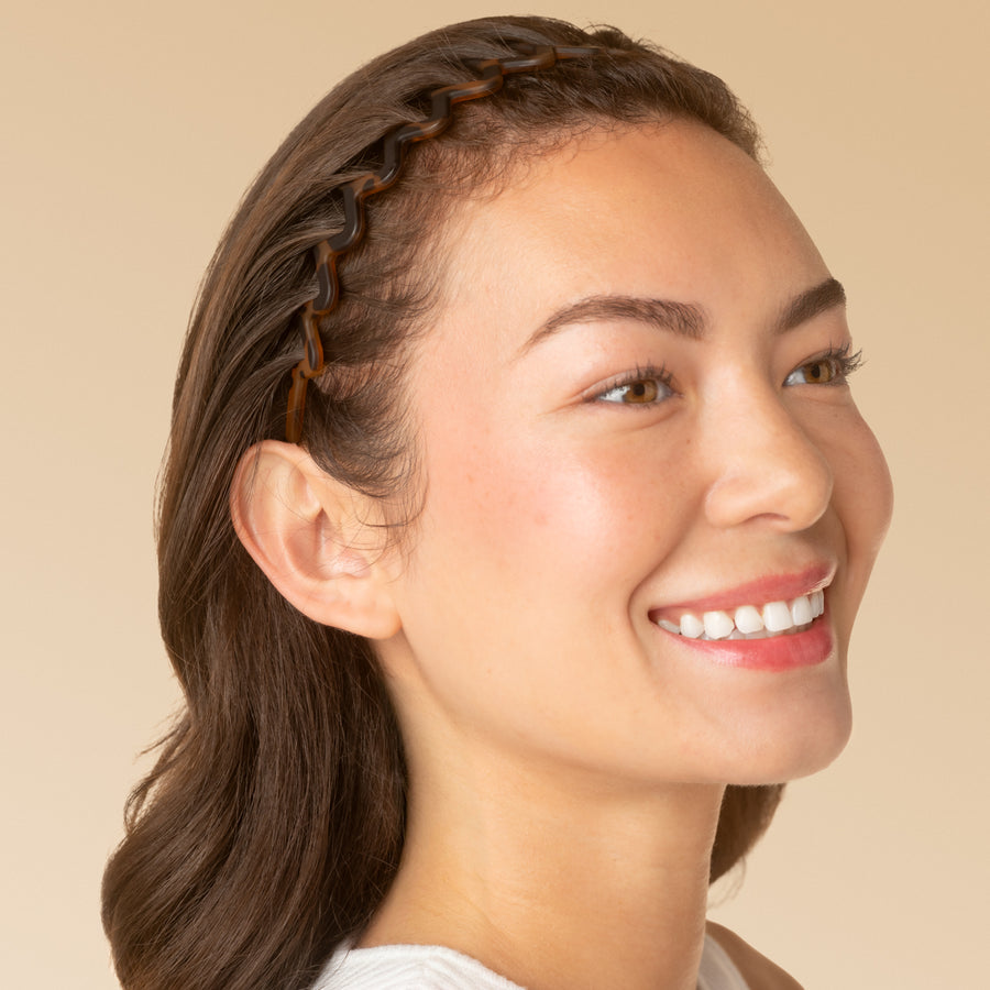 Kitsch Recycled Plastic Zigzag Headbands 2pc Set - Black & Tort-810112560145-LR-362127-3-LR eShop