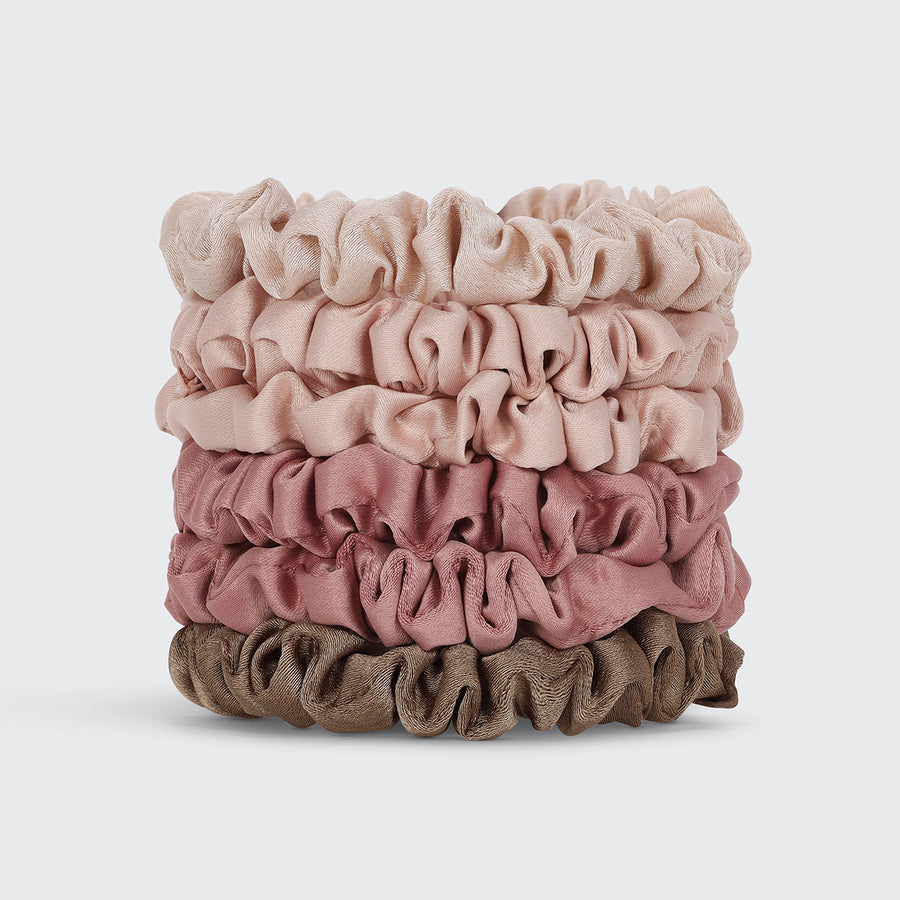 Kitsch Ruched Satin Petite Scrunchies 6pc Set - Terracotta-810112560527-LR-362128-3-LR eShop
