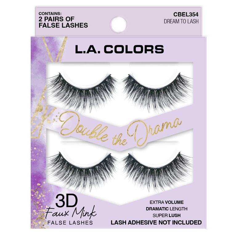 L.A. COLORS Double the Drama False Eyelashes - CBEL354 Dream to Lash, 2 pairs-081555743543-LR-349557-1-LR eShop