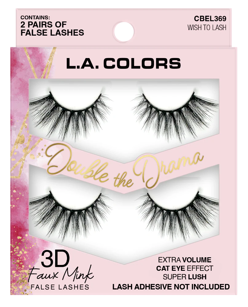 L.A. COLORS Double the Drama False Eyelashes - CBEL369 Wish to Lash, 2 pairs-081555743697-LR-354710-1-LR eShop