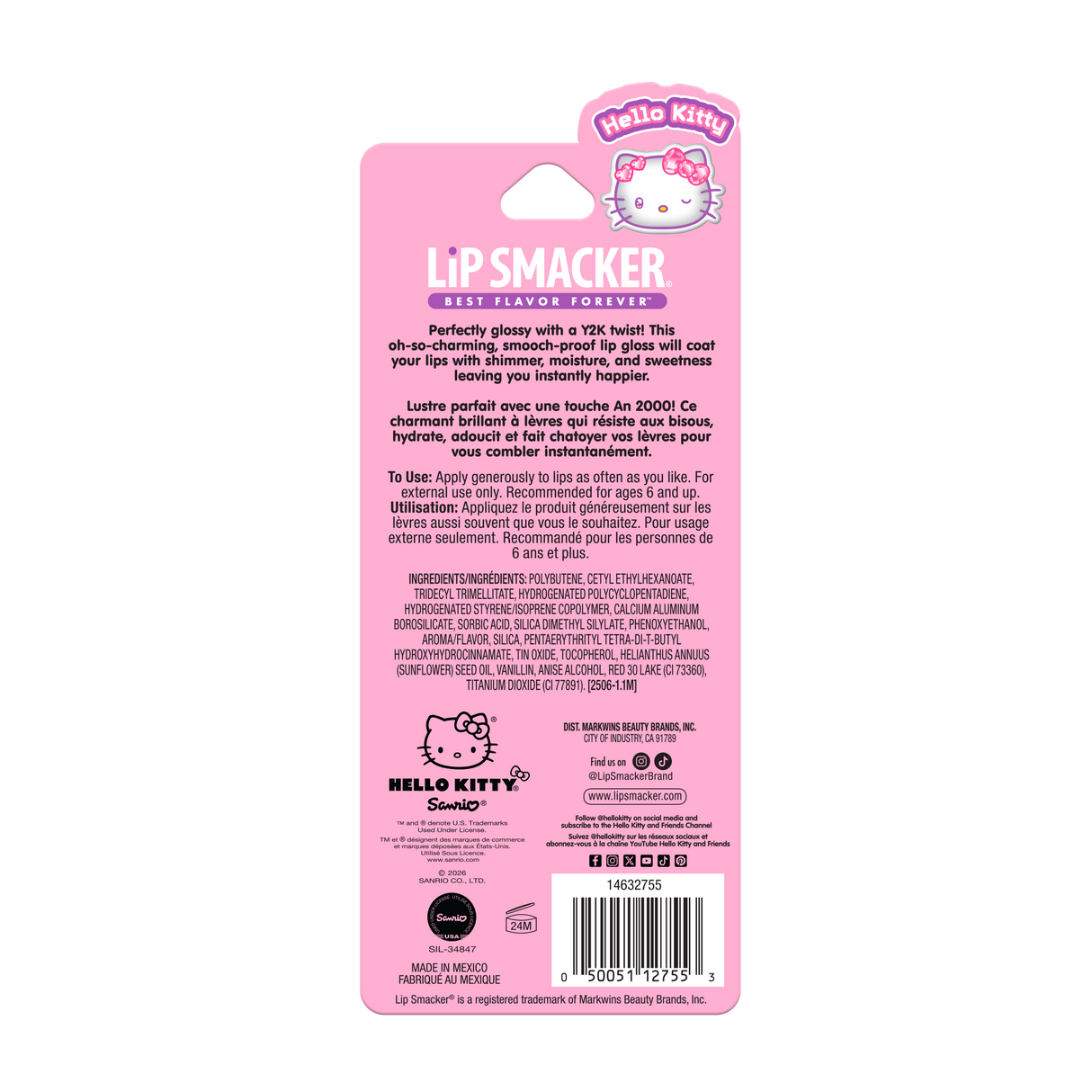 Lip Smacker Hello Kitty Y2K Lip Gloss - Cotton Candy-050051127553-LR-359917-2-LR eShop