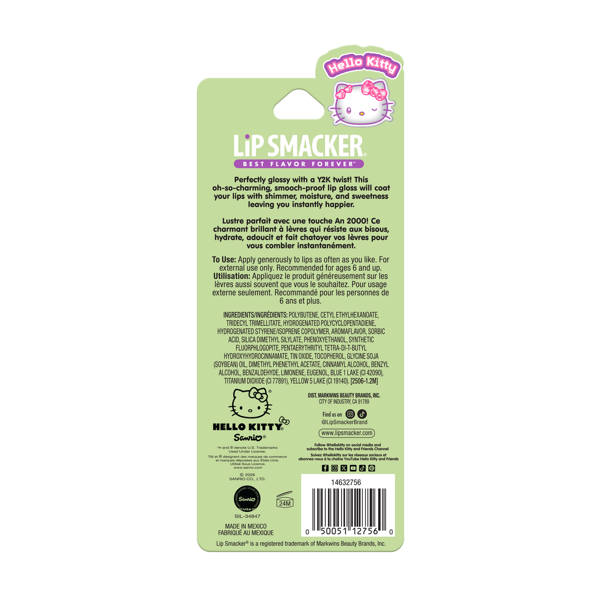 Lip Smacker Hello Kitty Y2K Lip Gloss - Green Apple-050051127560-LR-359918-2-LR eShop