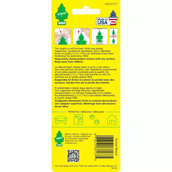 Little Trees Sunset Beach Hanging Air Fresheners - 3 pack-076171371775-LR-355542-2-LR eShop