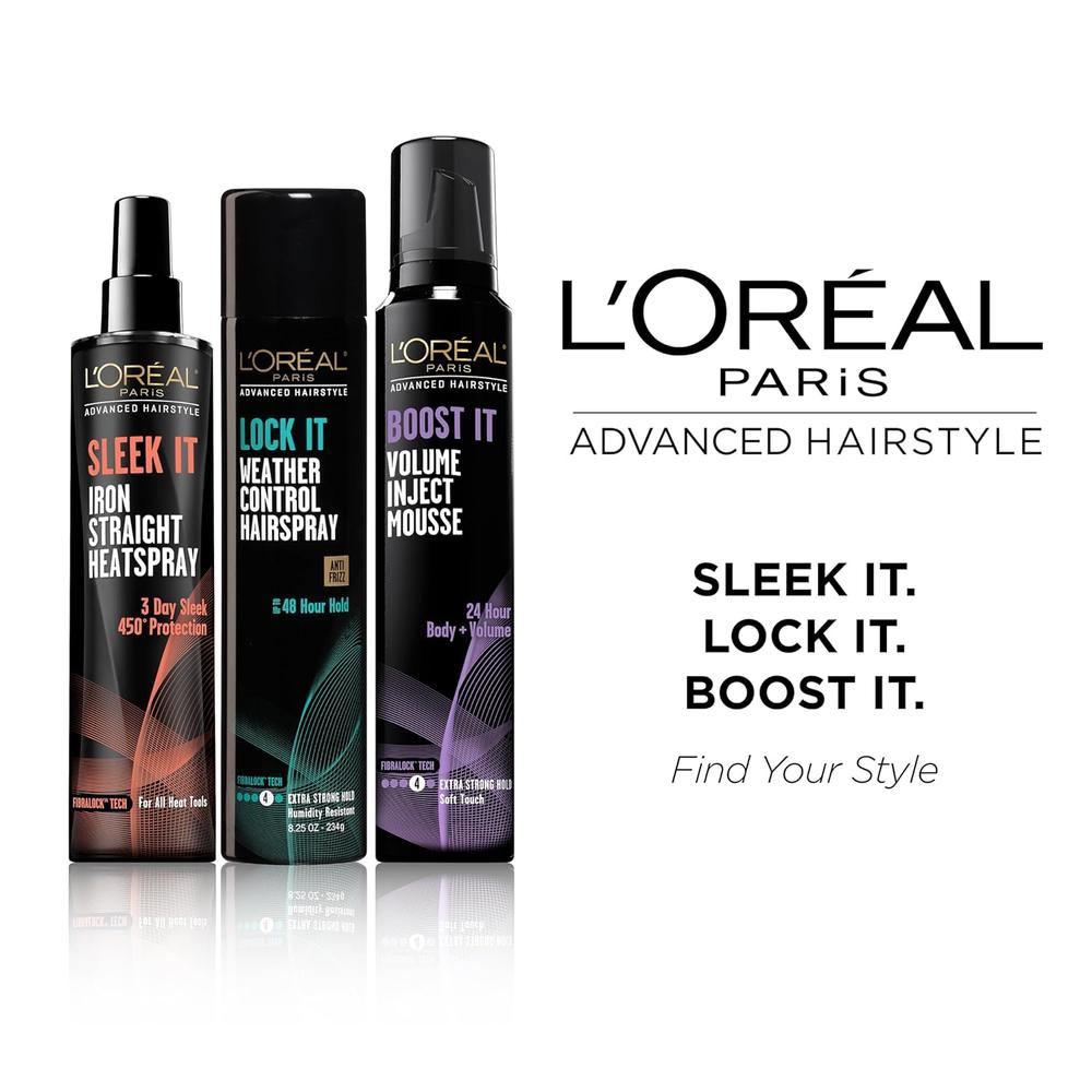 L'ORÉAL PARIS Advanced Hairstyle Sleek It Iron Straight Heat Spray, 5.7 fl. oz.-071249274699-LR-268861-5-LR eShop