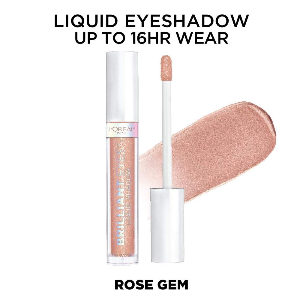 L'ORÉAL PARIS Brilliant Eyes Shimmer Liquid Eye Shadow Makeup, 425 Rose Gem, 0.1 oz.-071249410592-LR-333973-3-LR eShop