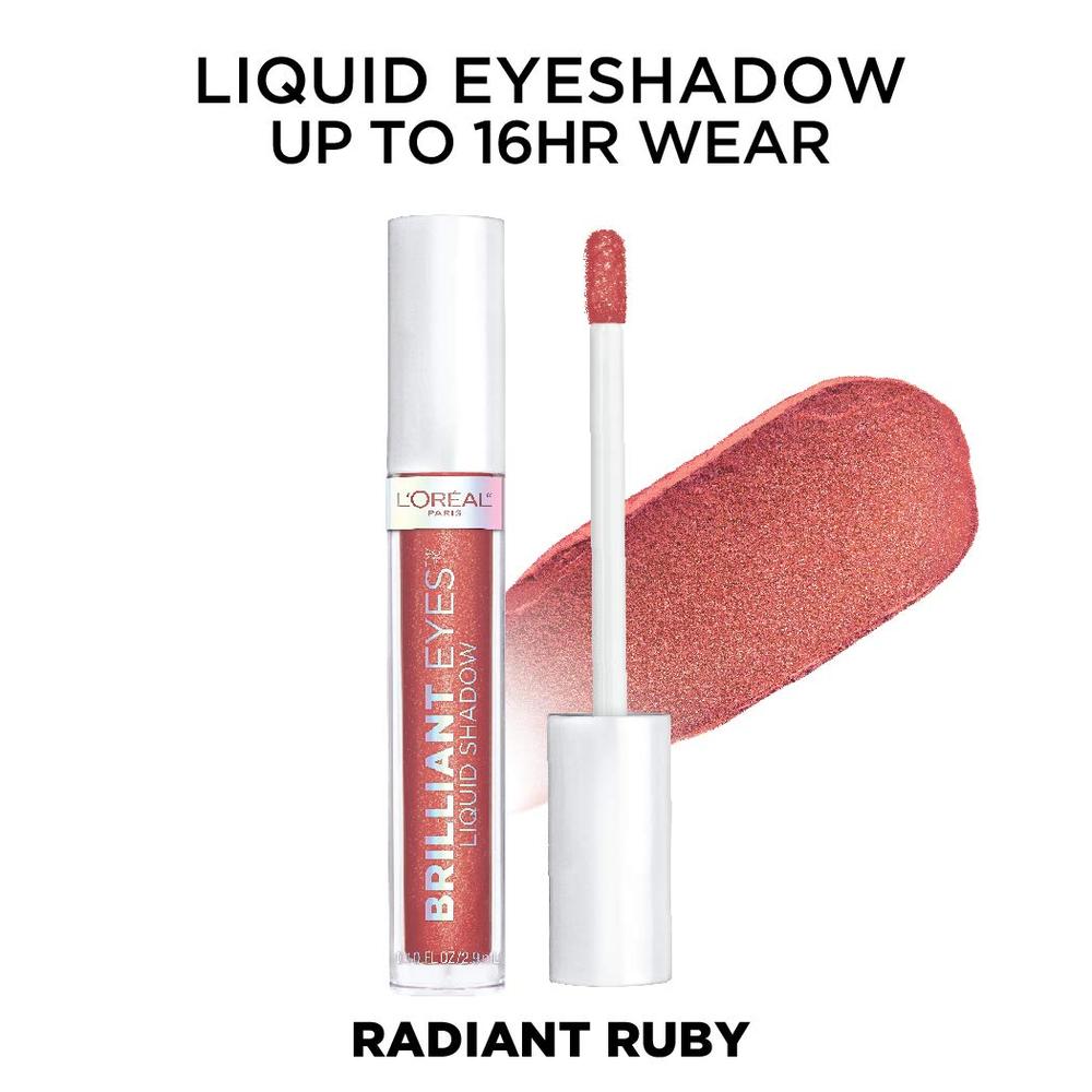 L'ORÉAL PARIS Brilliant Eyes Shimmer Liquid Eye Shadow Makeup, 435 Radiant Ruby, 0.1 oz.-071249410660-LR-333972-3-LR eShop